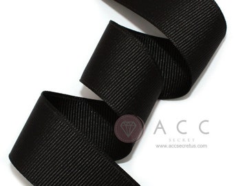 5 Yards Black Solid Grosgrain Ribbon - 5mm(2/8''), 10mm(3/8''), 15mm(5/8''), 25mm(1''), and 40mm(1 1/2'')