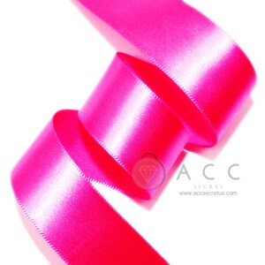 5Yards Magenta Single Faced Satin Ribbon - 5mm(2/8&#39;&#39;), 10mm(3/8&#39;&#39;), 15mm(5/8&#39;&#39;), 25mm(1&#39;&#39;), 40mm(1 1/2&#39;&#39;), and 50mm(2&#39;&#39;)