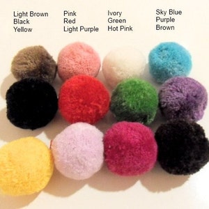 2Pieces 35mm Yarn Pom Pom Pick Your Colors 13 Different Colors image 4