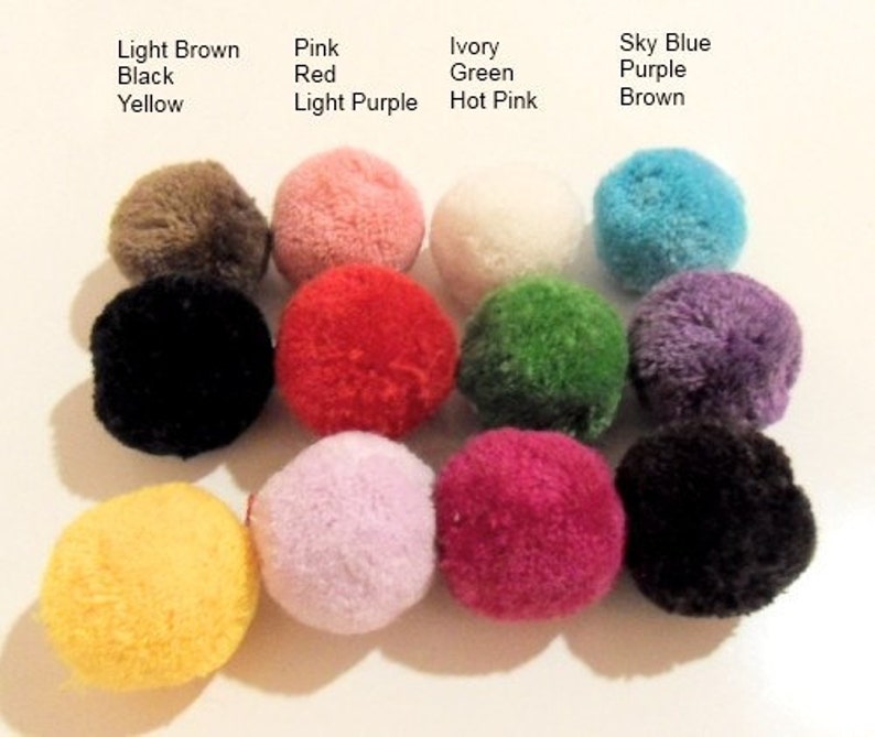 2Pieces 35mm Yarn Pom Pom Pick Your Colors 13 Different Colors image 4