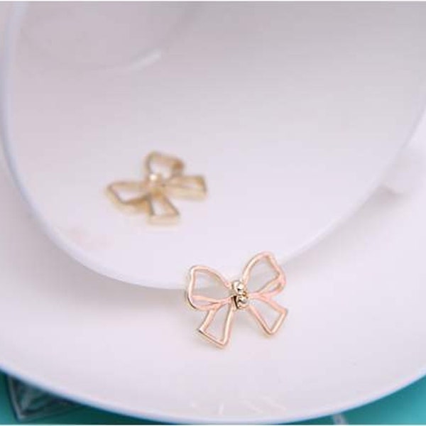 2 PCS Square Mini Bow  - Gold