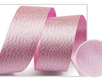 5Yards  Metallic Sparkle Pink Satin Ribbon - 15mm(5/8'') , and 25mm(1'') - Glitter Ribbon