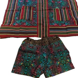 Patterned Ankara jacket and shorts