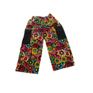 Flower print wide-leg trousers