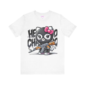 Hallo Chabo Street Sports schattig cartoon grafisch T-shirt, leuke modieuze top, eigenzinnig shirt, cadeau voor kattenliefhebbers, trendy statement T-shirt