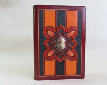 5"X 8"Sunburst "One of a Kind"Journal/Blank Book / Set with 40mm Multicolor Spiderweb Agate