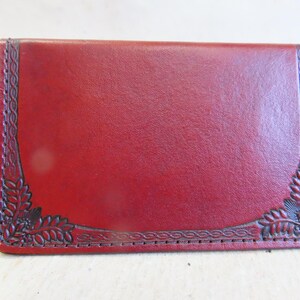 Porte-cartes de visite, bordure estampée marron