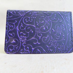 Étui en cuir pour cartes de visite / Floral