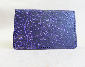 Leather Business Card Case / Floral