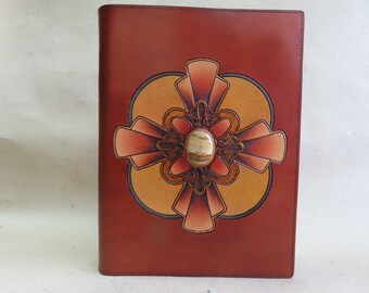 Leather Journal "One of a kind Journal"  Acid Free Drawing Paper/ 40 x 30 mm. Picture Jasper