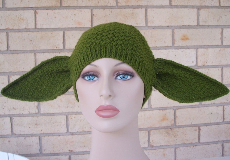 PDF pattern only Knitting Grogu/Yoda/Dobby Hat Pattern baby, child & adult sizing included instant Download . Halloween, Baby shower, image 3