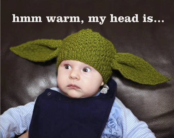 PDF Pattern Only Yoda Hat Knitting Pattern Child & Adult Sizing