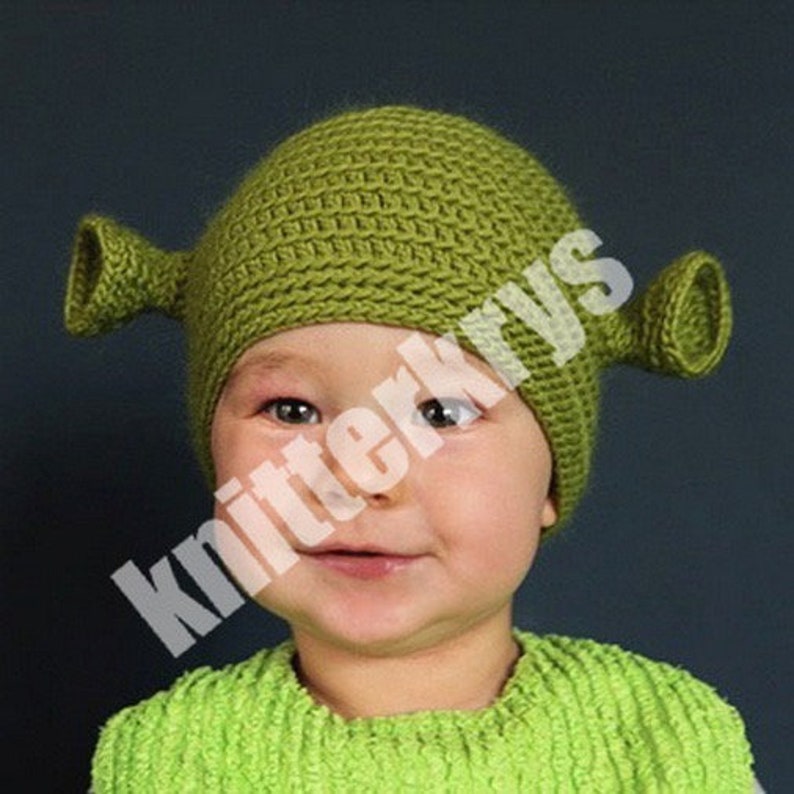PDF pattern only Crochet Shrek Hat Pattern child & adult Etsy