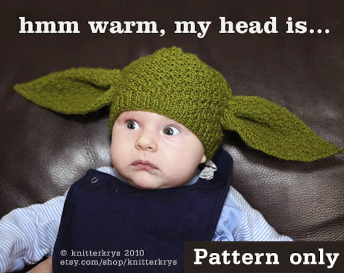 PDF Pattern Only Knitting Yoda Hat Pattern Child & Adult Etsy