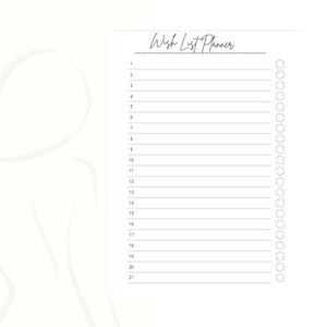 Wunschliste Planer, Leere To do Liste, Minimalistischer Tagesplaner PDF, Aufgaben Tracker, Gentle List Template, eine Seite Ausfüllbare Agenda, Checkliste