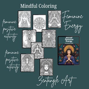Libro para colorear de la energía femenina sagrada en PDF / Diosas divinas, mandalas y arte para la meditación / Descarga digital instantánea imagen 3