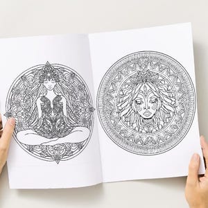 Libro para colorear de la energía femenina sagrada en PDF / Diosas divinas, mandalas y arte para la meditación / Descarga digital instantánea imagen 10