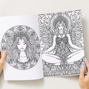 Libro para colorear de la energía femenina sagrada en PDF / Diosas divinas, mandalas y arte para la meditación / Descarga digital instantánea imagen 11