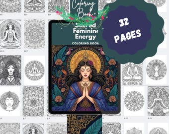 Zentangle Coloring Book PDF | Divine Goddess & Meditation Pages for Anxiety Relief and Stress Release | Instant Digital Download