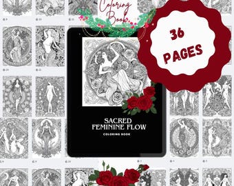 Anxiety Coloring Book PDF | Women Silhouettes, Body Art & Zentangle Patterns for Calm and Stress Relief | Instant Digital Download