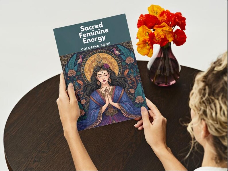 Libro para colorear de la energía femenina sagrada en PDF / Diosas divinas, mandalas y arte para la meditación / Descarga digital instantánea imagen 7
