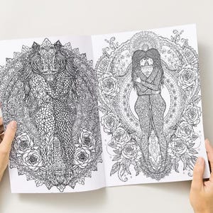Anxiety Relief Coloring Book PDF | Couple Art | Zentangle Mandalas for Stress Release, Body Awareness & Emotional Calm | Instant Download image 11