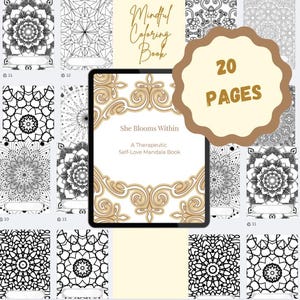 Heksenmandala kleurboek: bloemen zentanglepatronen (afdrukbare pdf)