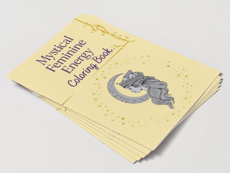 Livre de coloriage sur l'énergie féminine PDF | Art de la déesse et de la lune, coloriages de méditation pour prendre soin de soi et Zentangle pour soulager l'anxiété | Téléchargement instantané image 14