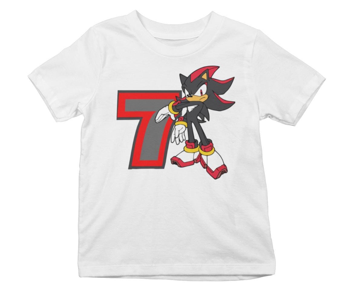 Sonic Shadow Gepersonaliseerd verjaardagsfeestje Leeftijd Naam Egel Cartoon Kinder T-shirt