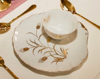 Scallop Gold Filigree Luncheon Set - Set of 4