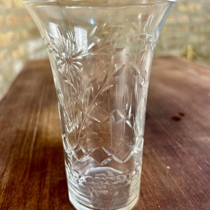 Etched Flotal Tulip Shaped Drinking Glasses Set of 5 image 3