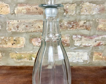 Tall Tulip Shaped Glass Decanter with Stopper