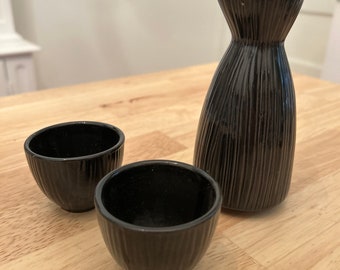 Black Ceramic Sake Set