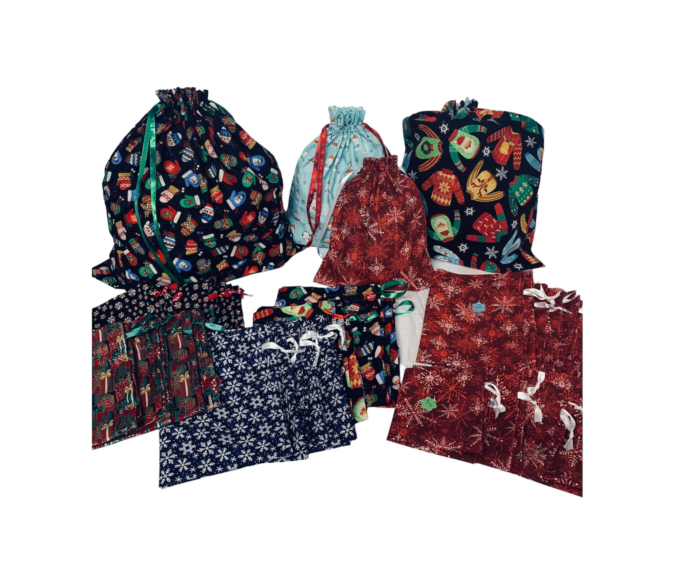 50 Pack Christmas Gift Bags 8.5x11 – Snowflake Blue & White – Garfield Flat Bags