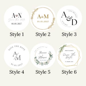 Hochzeitsaufkleber/Save The Date/Aufkleber / Hochzeitsgeschenk/Verlobung/Hochzeit/Hochzeitseinladung Siegel/runde Aufkleber/Initialen