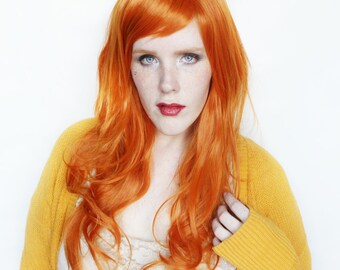 Ginger Orange wig | Halloween wig | Wavy Orange wig with bangs | Scene wig, Cosplay wig | Tango Spice