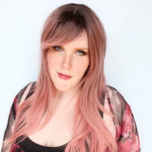 Straight pink wig, long pink wig, pastel wig, pastel pink wig, soft girl wig, scene wig -- Cloud Velvet