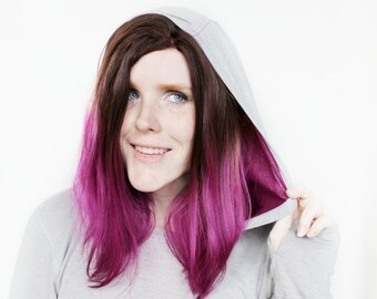 Lace Front wig | Brown Purple wig | Magenta Fuchsia Gradient wig | Straight Lace Front wig | Fuchsia Flame