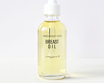 Natural Breast Oil · Moisturizer for Breasts, with Rose, Lavender + Tea Tree, Vegan + Cruelty Free