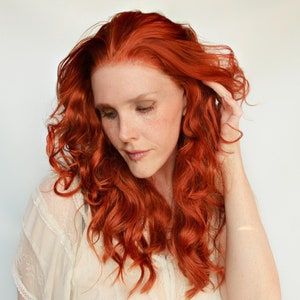 Red Lace Front Wig · Curly Ginger Orange 13 x 6 Auburn Unit