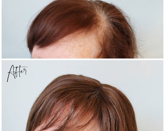 Brown Human Hair Topper Brunette topper for hair loss Clip on hair