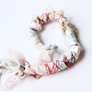 Pink Clip In Hair Wrap - Boho Festival Dreadlock Wrap Extension, Hair Decoration
