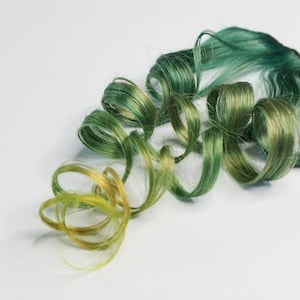 Green Human Hair Extension, 20&quot; - 22&quot; hair extension, clip in extension, boho hair extension -- Forest Glow