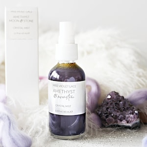 Amethyst & Moonstone Crystal Mist, facial mist, body mist, 100% natural and vegan