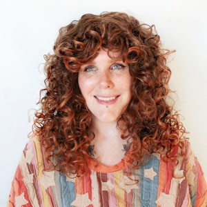 Curly red wig, reddish brown wig Summer Sunshine image 2