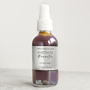 Amethyst & Moonstone Crystal Mist, facial mist, body mist, 100% natural and vegan