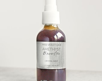 Amethyst & Moonstone Crystal Mist, facial mist, body mist, 100% natural and vegan