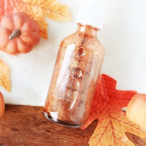 Pumpkin Spice Shimmer, Autumn body oil, fall chai body oil moisturizer, natural & vegan