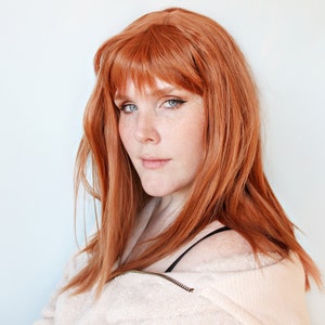 Auburn red wig, long red wig, strawberry blonde wig, straight red wig, wavy red wig -- Lunei