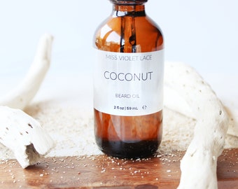 Coconut Beard Oil, Vegan Beard Oil, Natural Beard Oil, 100% Natural - Vegan - Cruelty Free